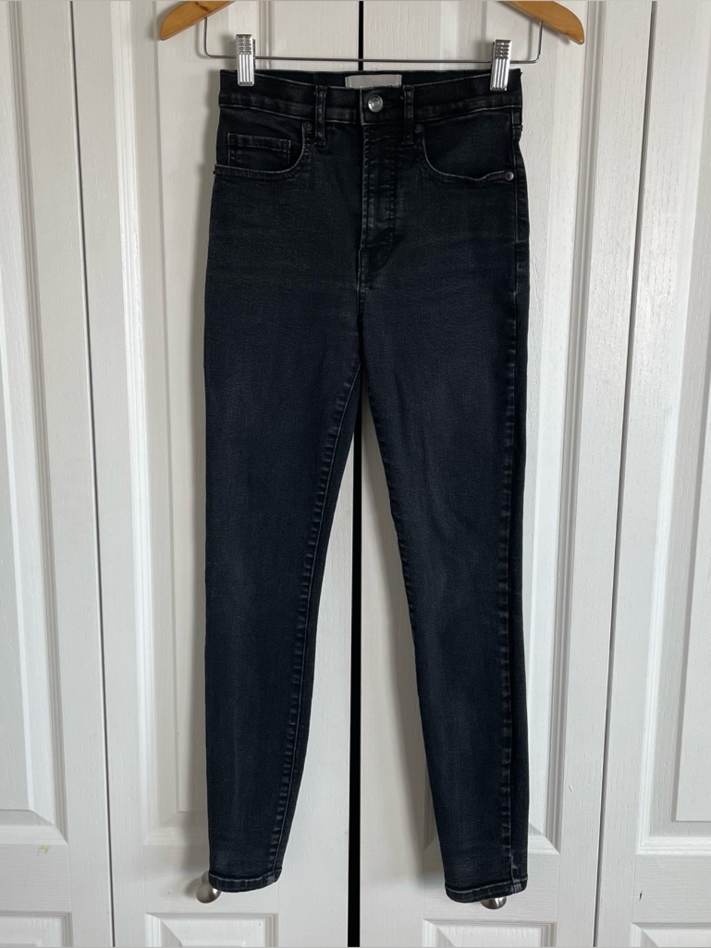 Everlane High Rise Skinny Jeans Women’s 26 Black Stretch Casual Ankle Minimalist